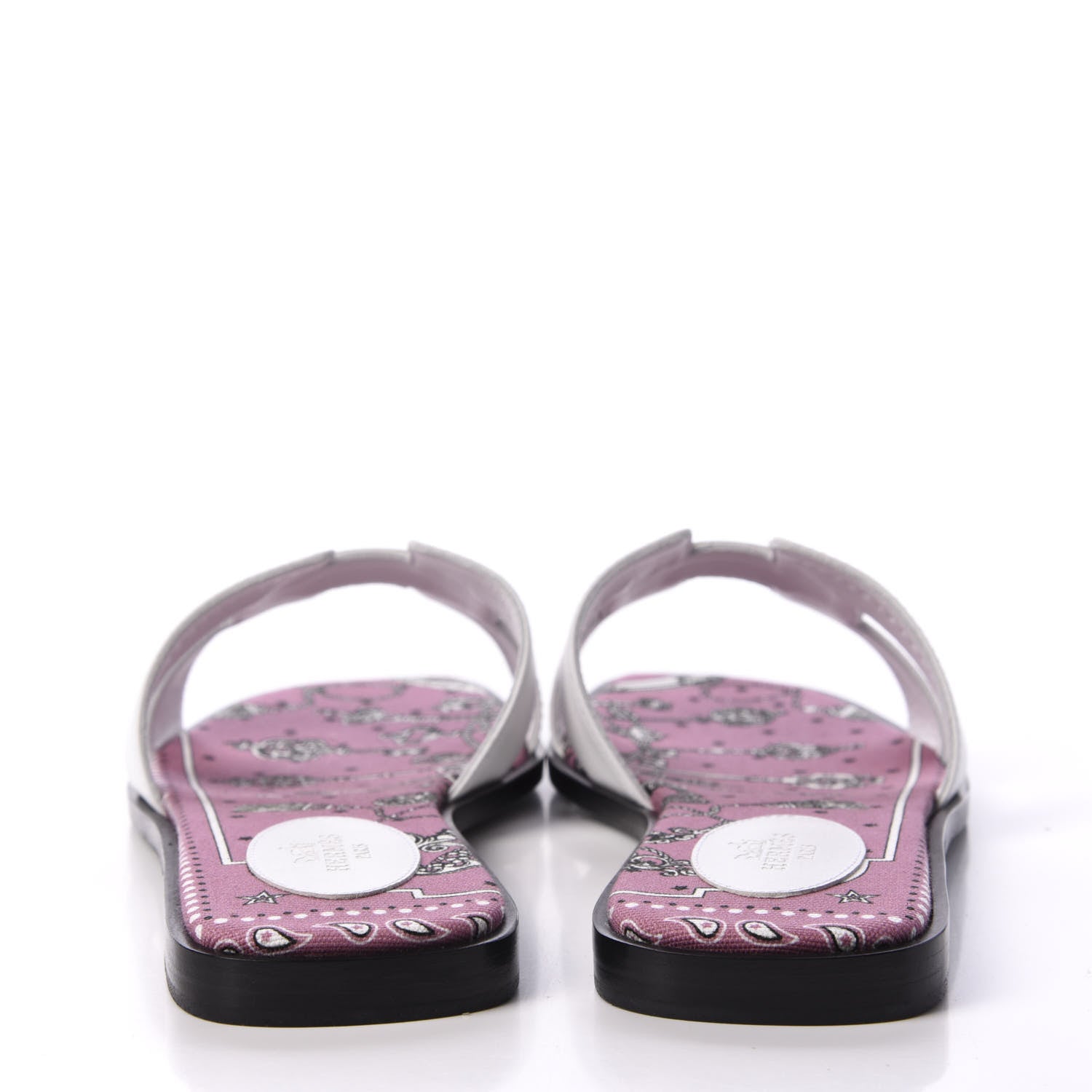 Hermes Box Calfskin Bois De Rose White Oran Sandals 40 White 6 of 10