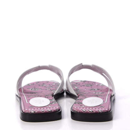 Hermes Box Calfskin Bois De Rose White Oran Sandals 40 White 6 of 10
