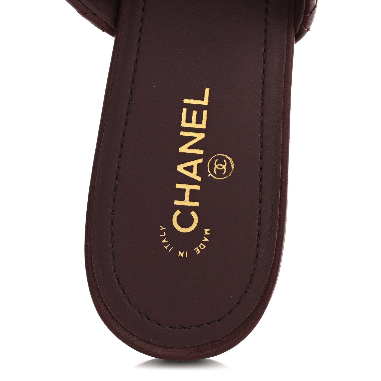 Chanel Lambskin Quilted CC Chain Mules 37 Burgundy Black 7 of 10