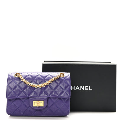 Chanel Aged Calfskin Quilted 2.55 Reissue Mini Flap Purple 10 of 10