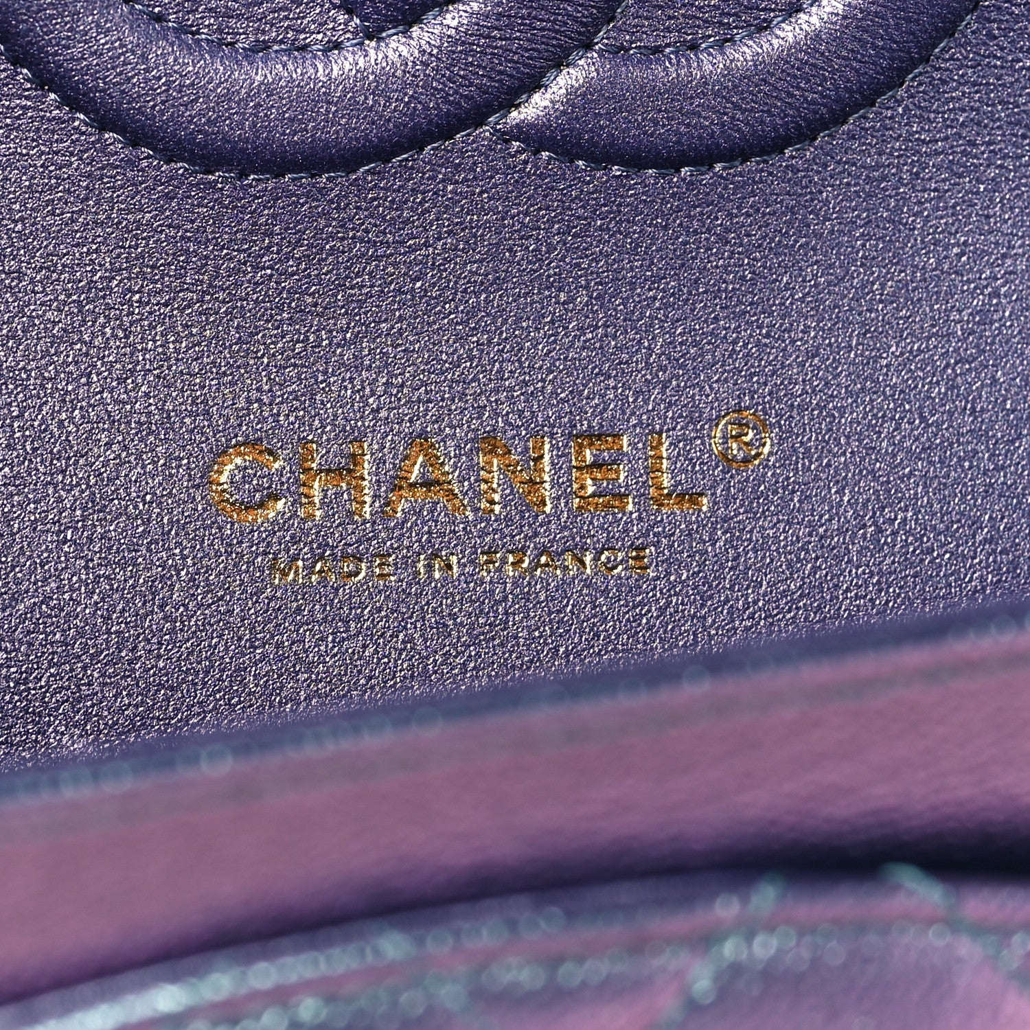 Chanel Iridescent Caviar Quilted Medium Double Flap Purple 6 of 11