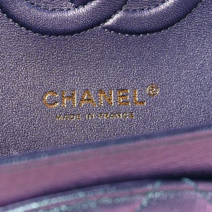 Chanel Iridescent Caviar Quilted Medium Double Flap Purple 6 of 11