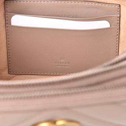 Gucci Calfskin Matelasse Mini GG Marmont Chain Crossbody Bag Porcelain Rose 8 of 13