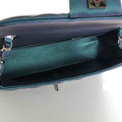 Chanel Iridescent Lambskin Quilted Mini Rectangular Flap Turquoise 5 of 7