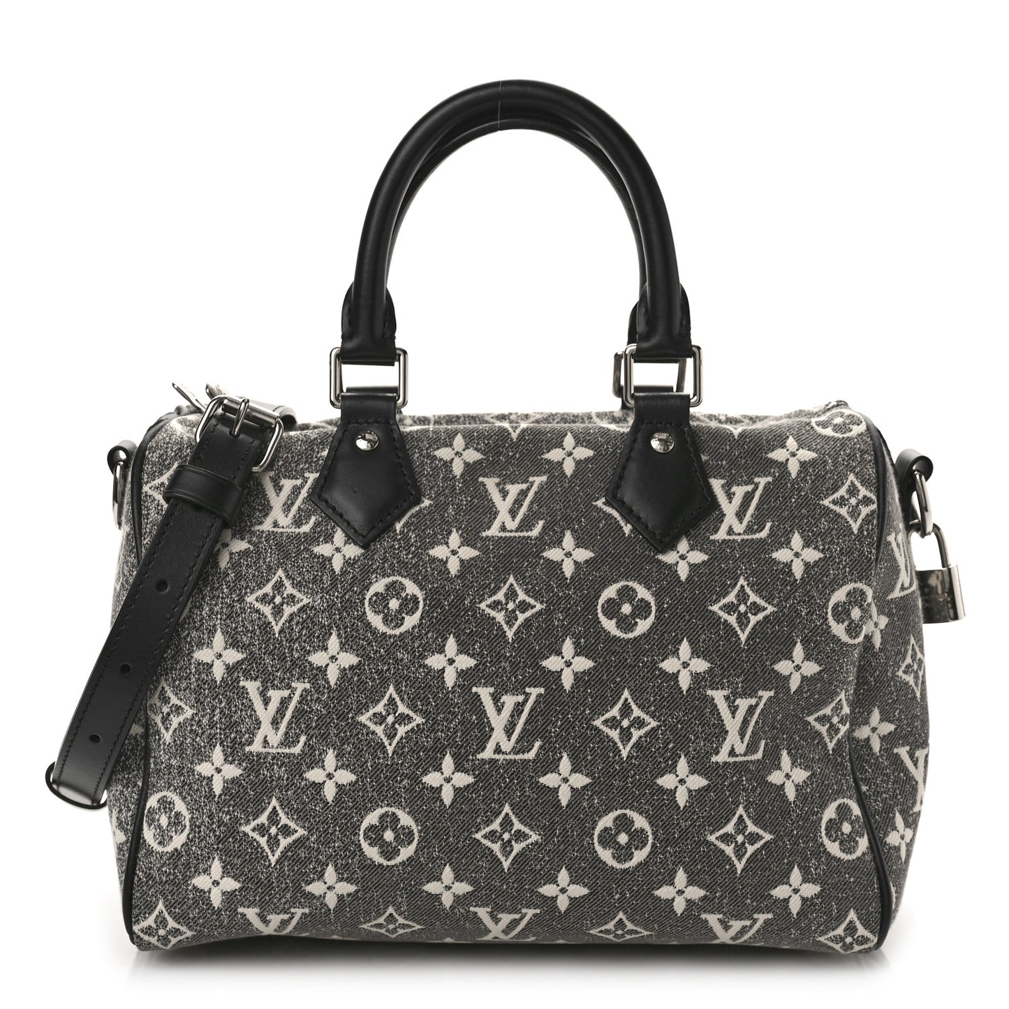 Denim Monogram Jacquard Speedy Bandouliere 25 Black