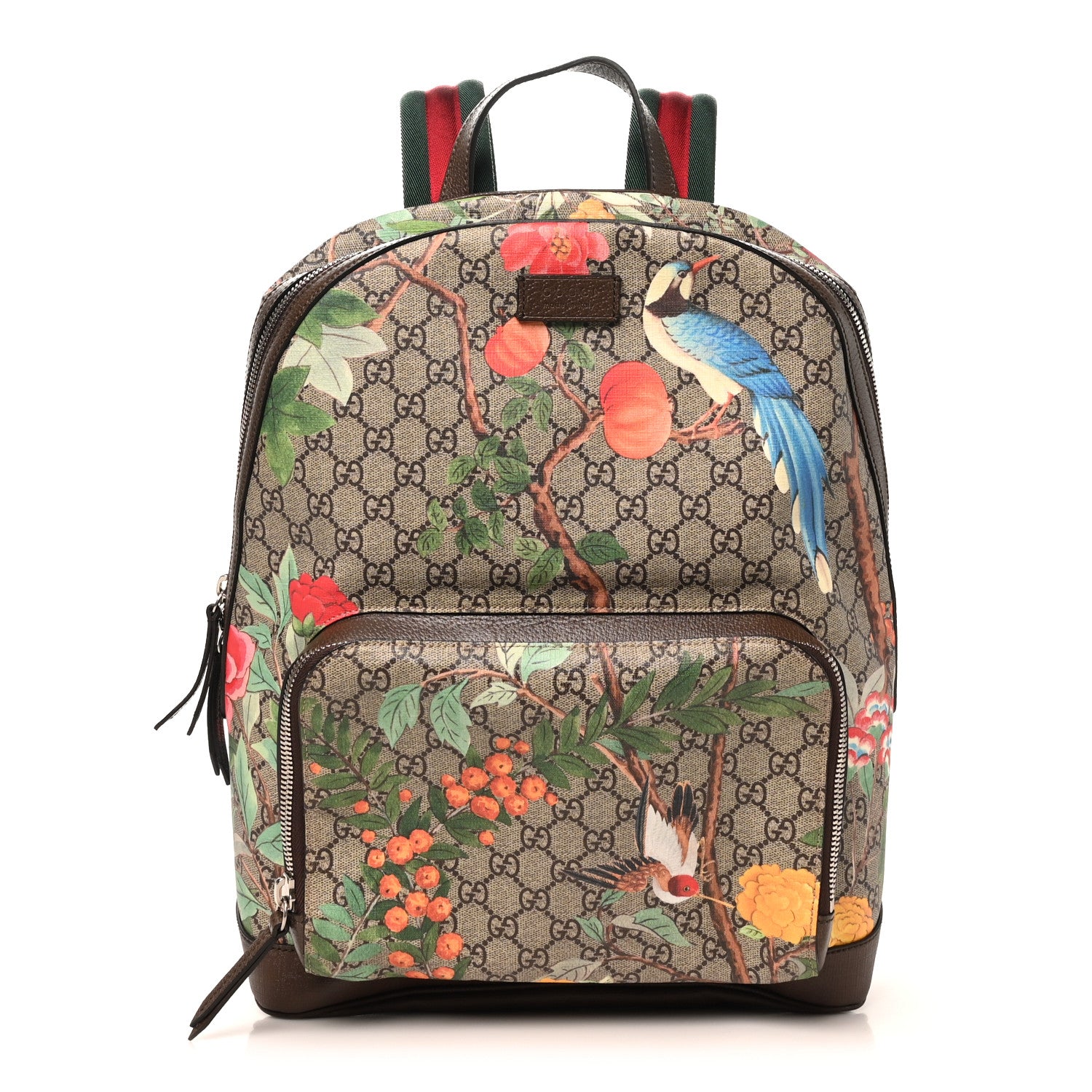Gucci GG Supreme Monogram Tian Web Small Day Backpack Beige Multicolor New Acero 1 of 9