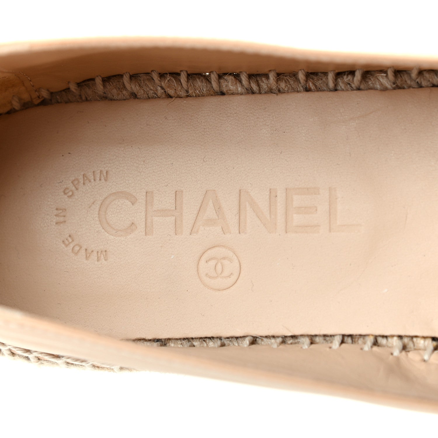Chanel Lambskin CC Espadrilles 39 Beige Black 6 of 7
