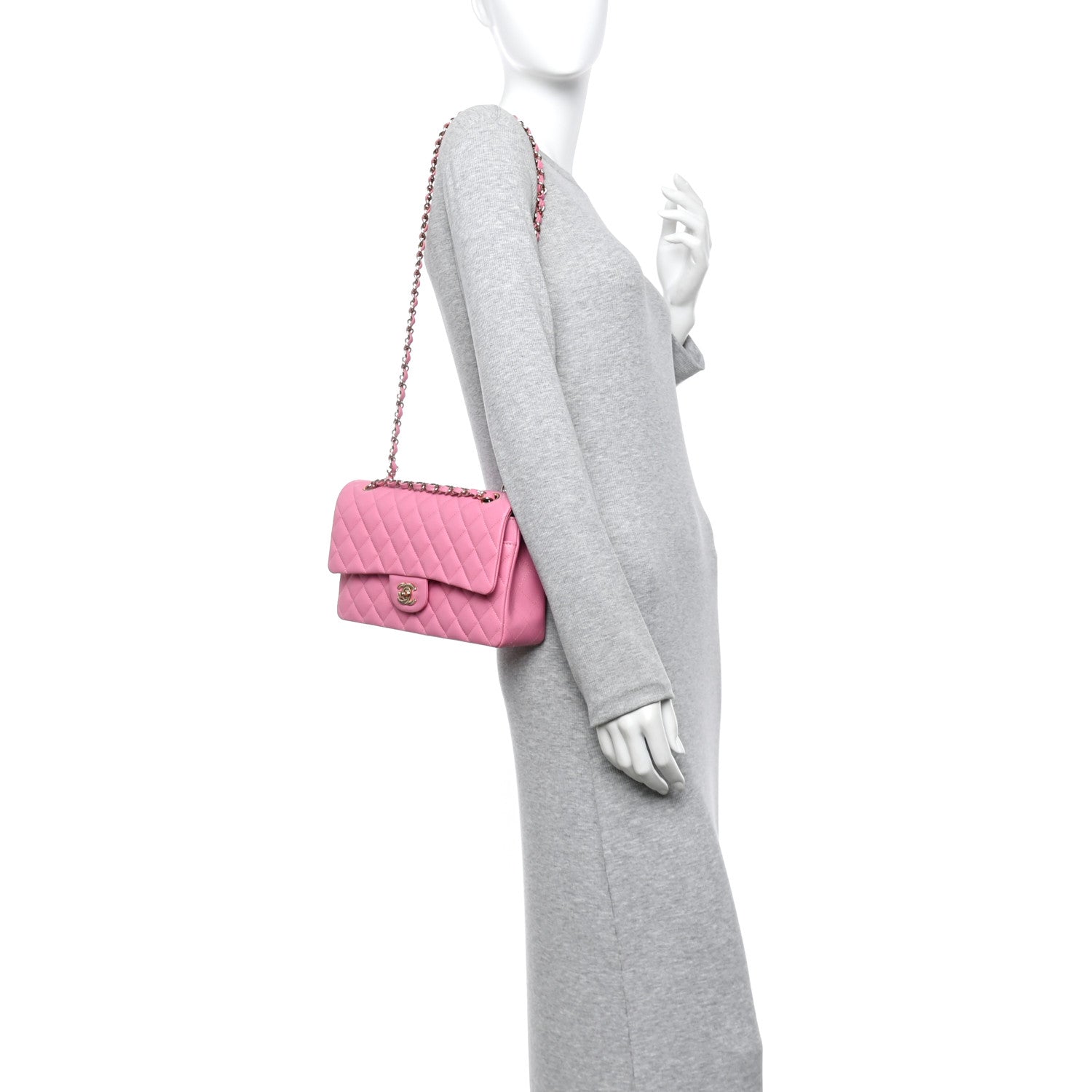 Chanel Caviar Quilted Medium Double Flap Pink 2 of 11