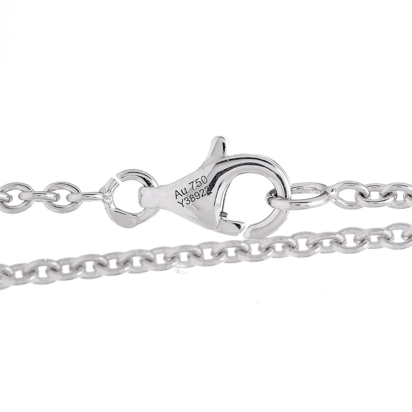 18K White Gold Diamond Sous Le Signe du Lion Pendant Necklace
