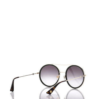 Gucci Round Frame Sunglasses GG0061S Gold Green 4 of 9