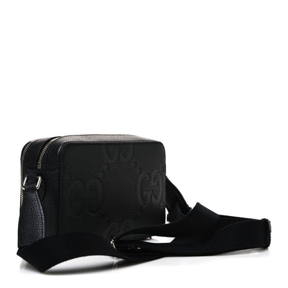 Gucci Piuma Calfskin Jumbo GG Embossed Super Mini Messenger Bag Black 3 of 10