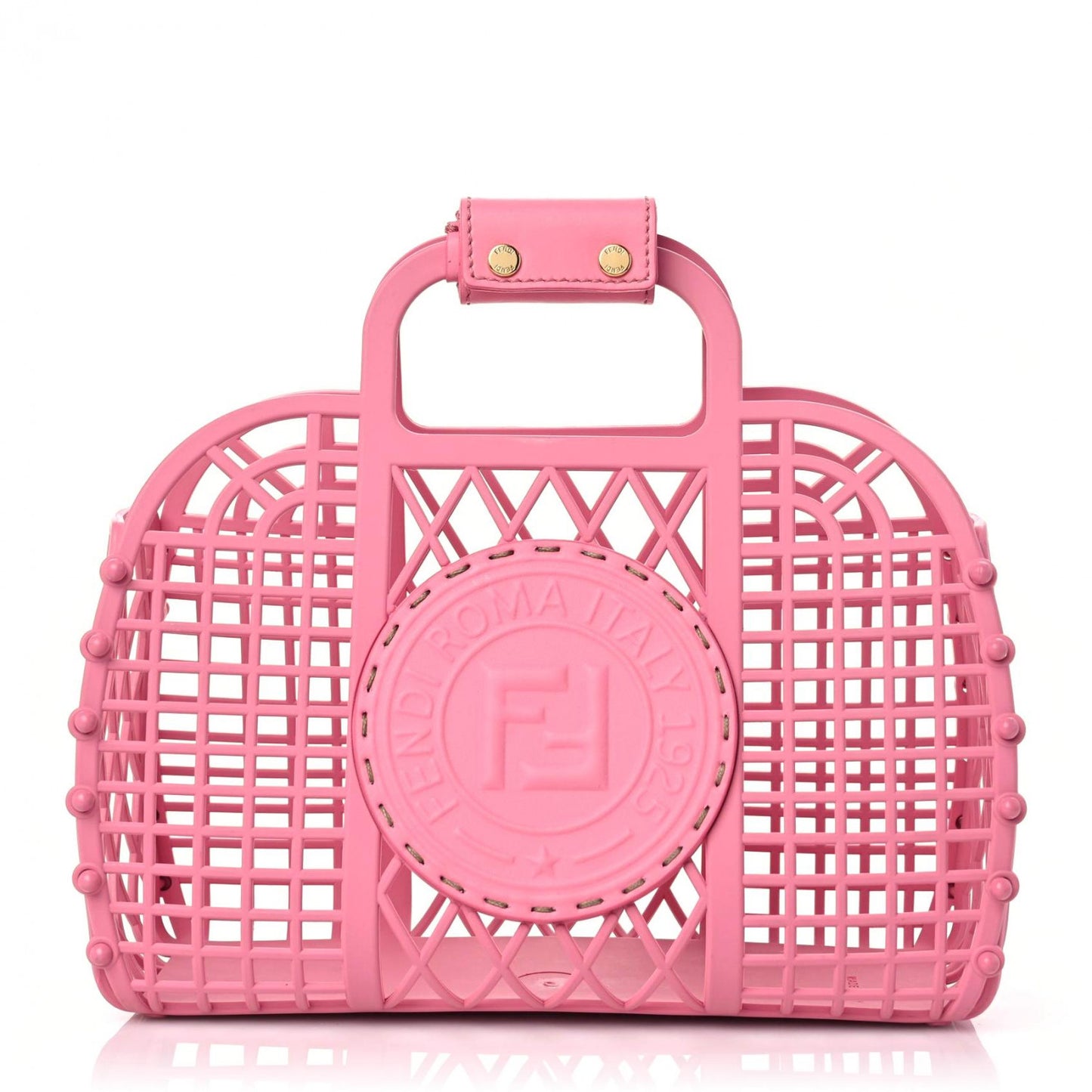 Recycled Plastic Vitello Liberty Matte Small Fendi Basket Rosa