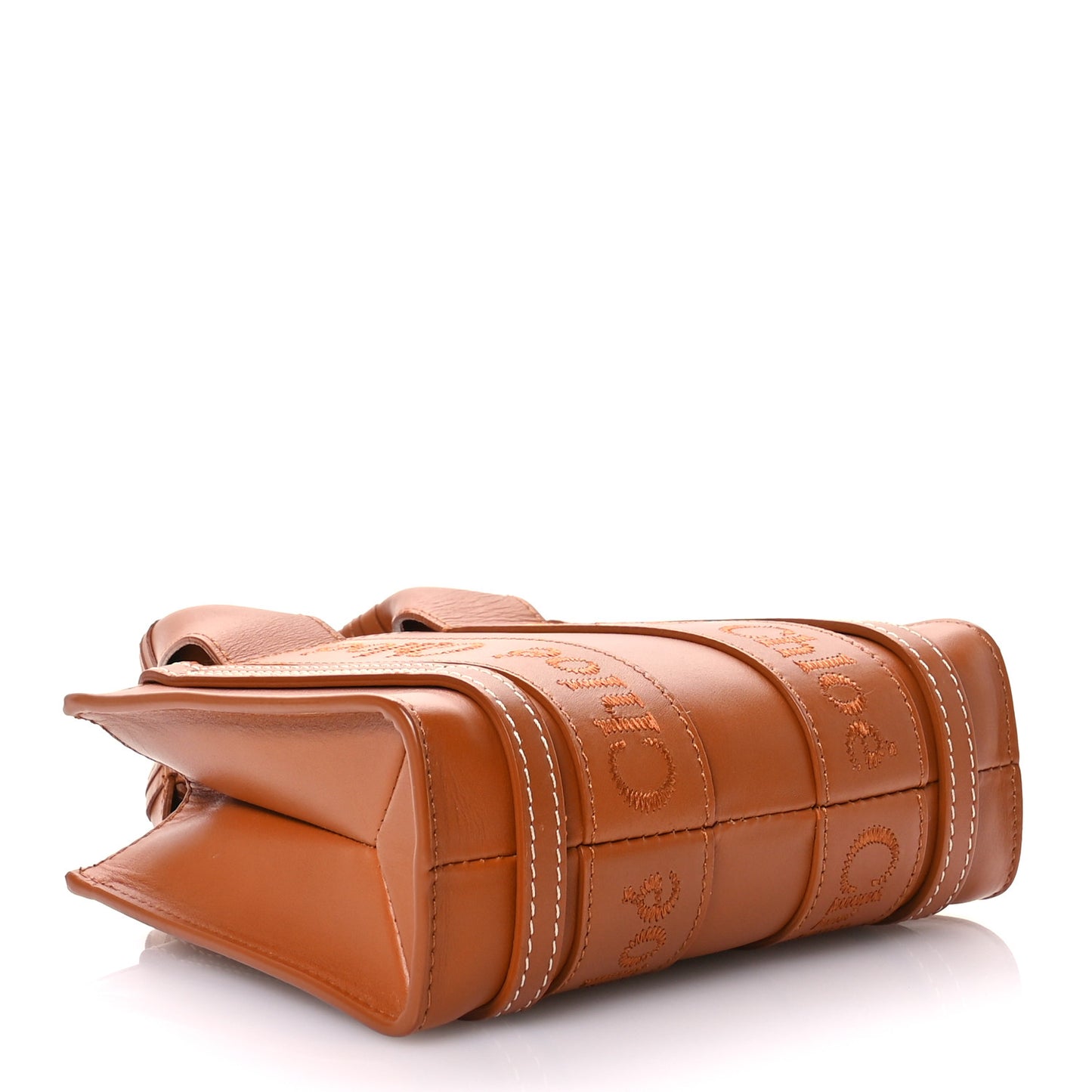 Calfskin Mini Woody Ribbon Tote Caramel
