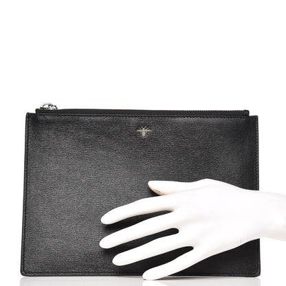 Christian Dior HOMME Cork Calfskin Bee Pouch Black 2 of 7