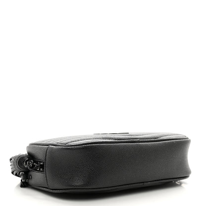 Saint Laurent Grain De Poudre Matelasse Monochrome Monogram Mini Lou Camera Bag Black 4 of 9