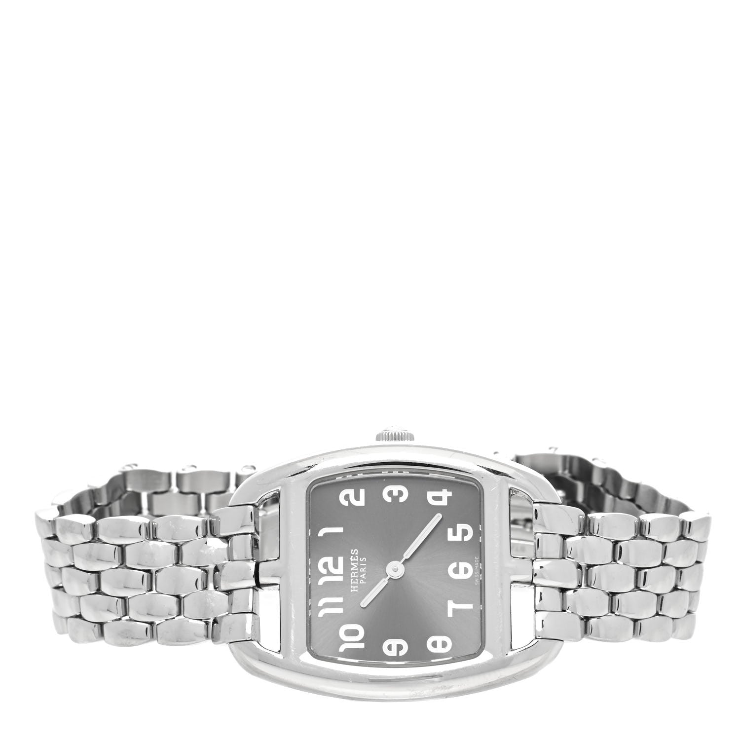 Hermes Stainless Steel 26mm Cape Cod Tonneau Quartz Watch Grey 2 of 4