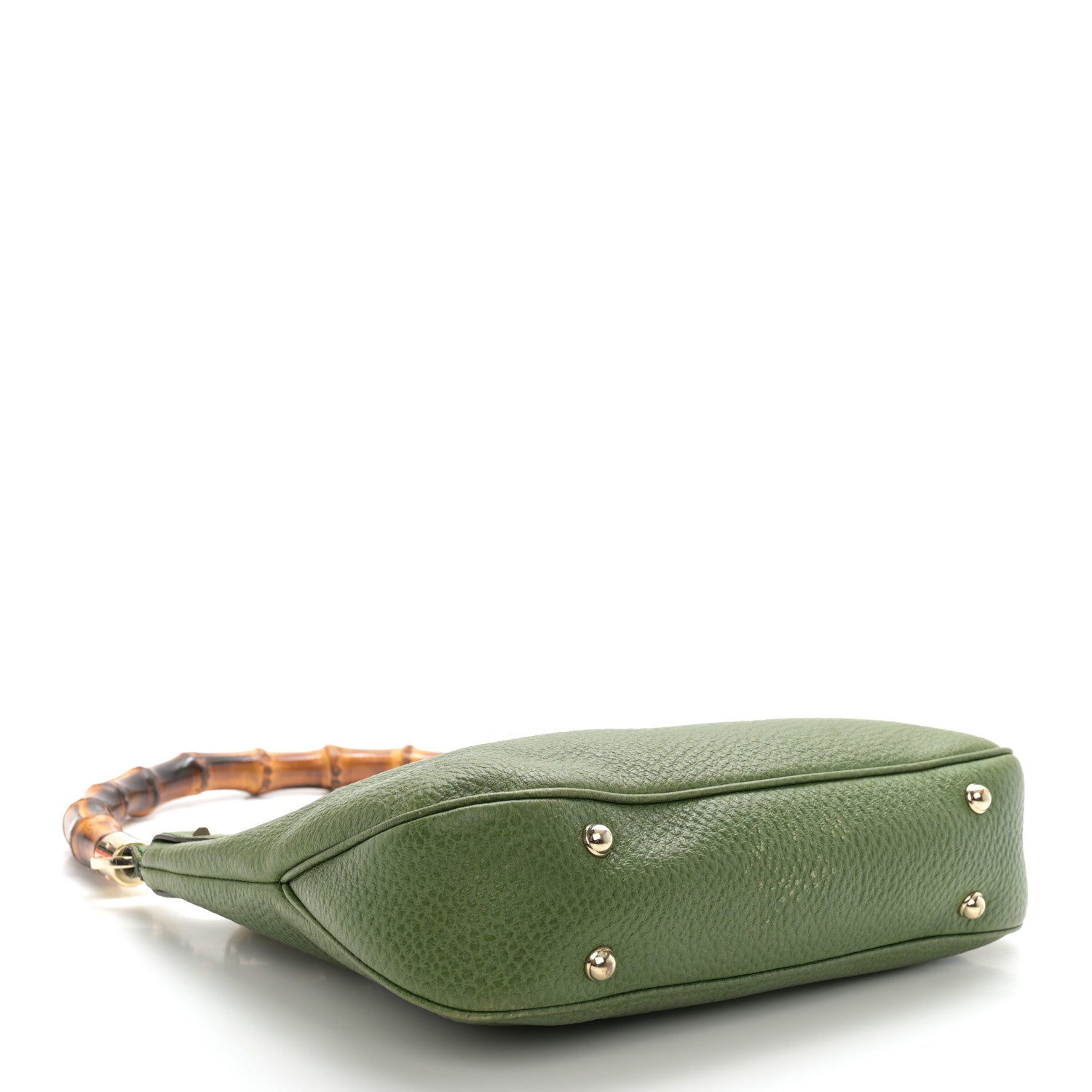 Gucci Calfskin Bamboo Anita Top Handle Bag Green 4 of 15