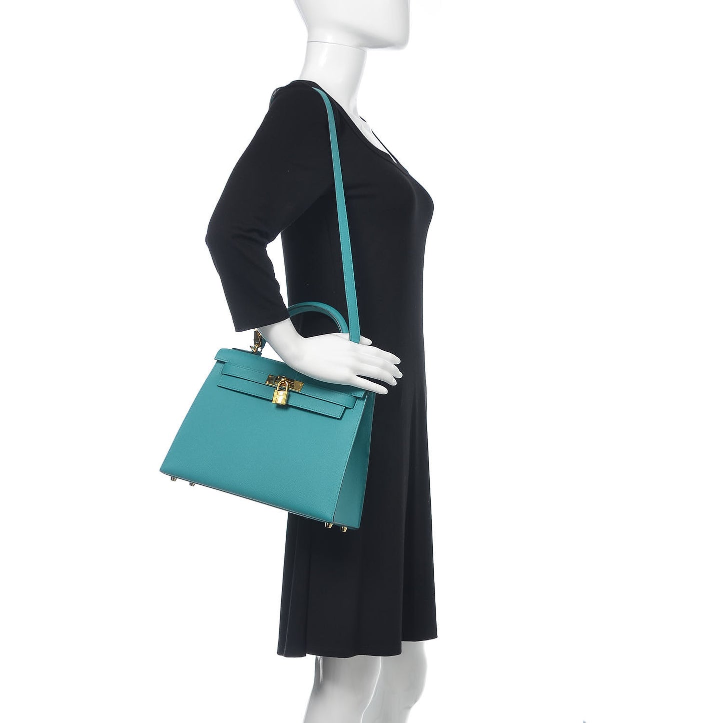 Epsom Kelly Sellier 28 Bleu Paon