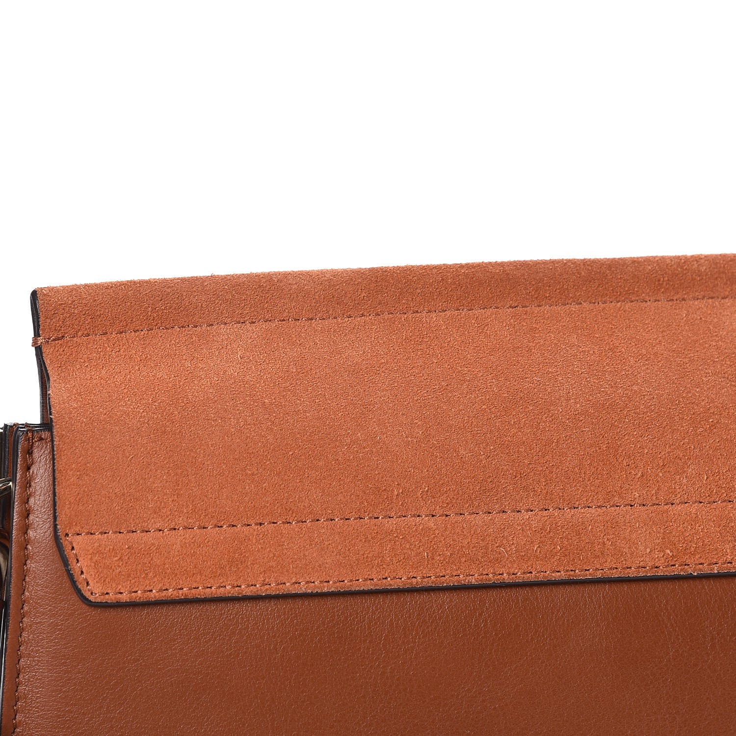 Chloe Suede Calfskin Medium Faye Shoulder Bag Tobacco 10 of 12