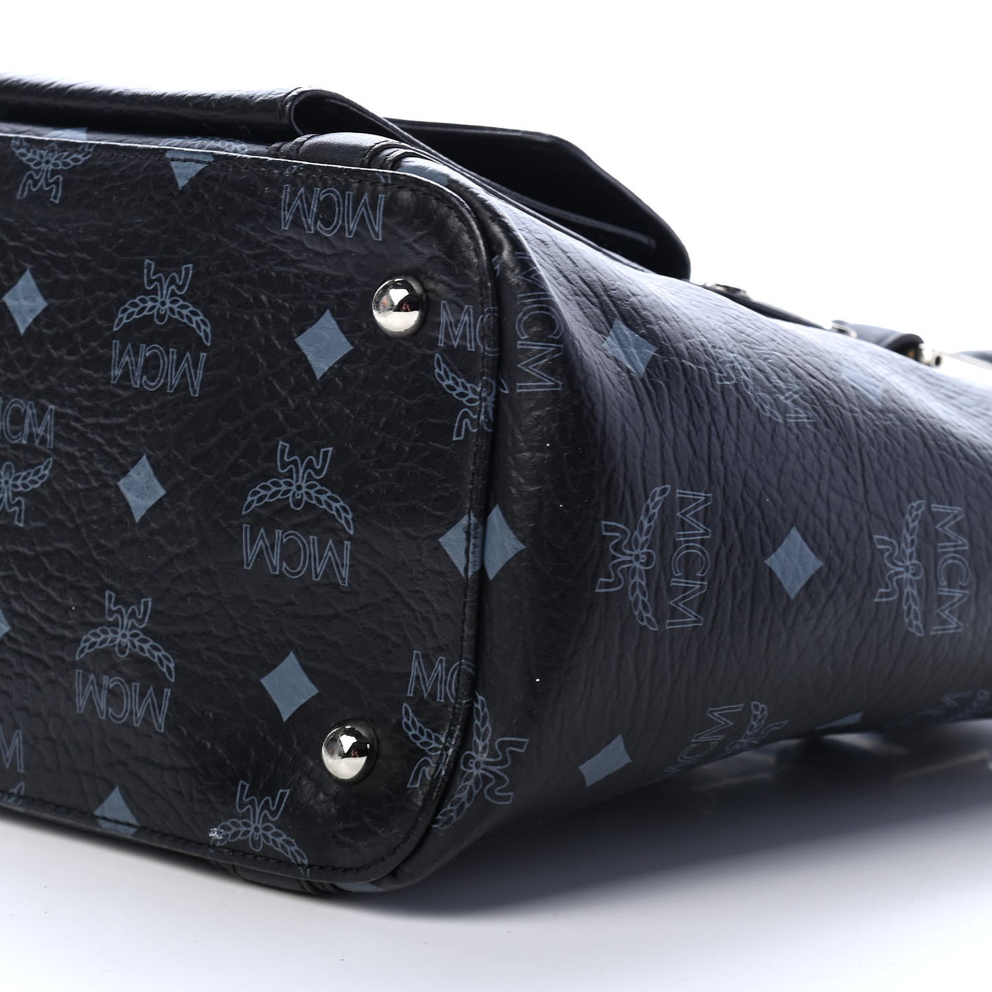 Visetos Calfskin Top Handle Satchel Black