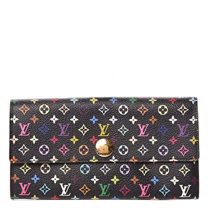 Louis Vuitton Monogram Multicolor Sarah Wallet Black Violet 1 of 9