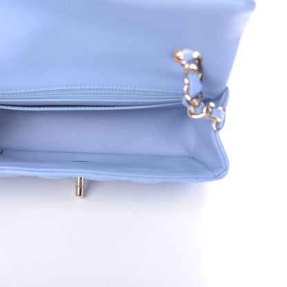 Chanel Lambskin Quilted Mini Rectangular Flap Light Blue 5 of 11