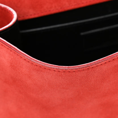 Saint Laurent Suede Star Patchwork Monogram Small Spontini Saddle Bag Red 11 of 14