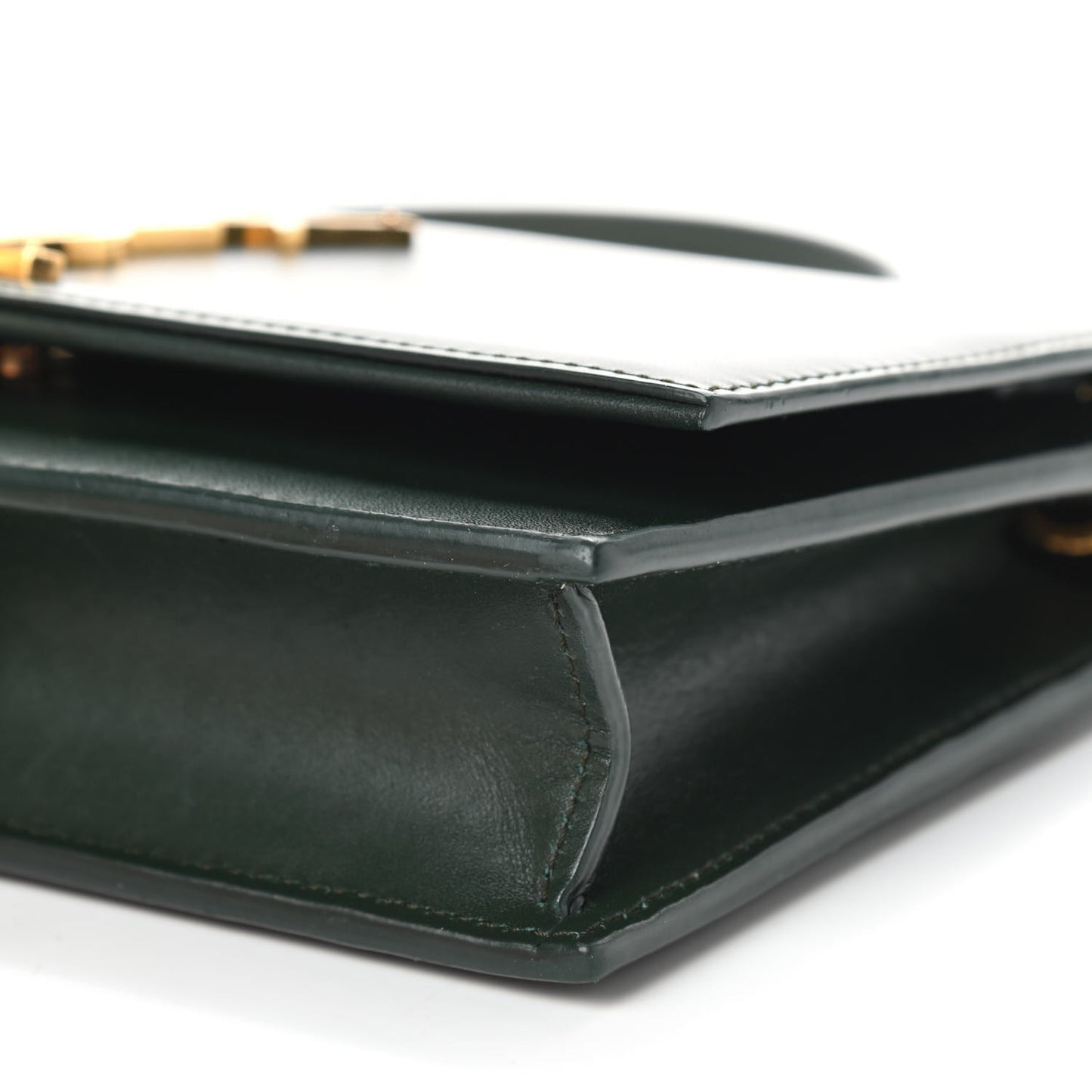 Smooth Calfskin Classic Monogram Kate Tassel Chain Wallet Dark Leaf