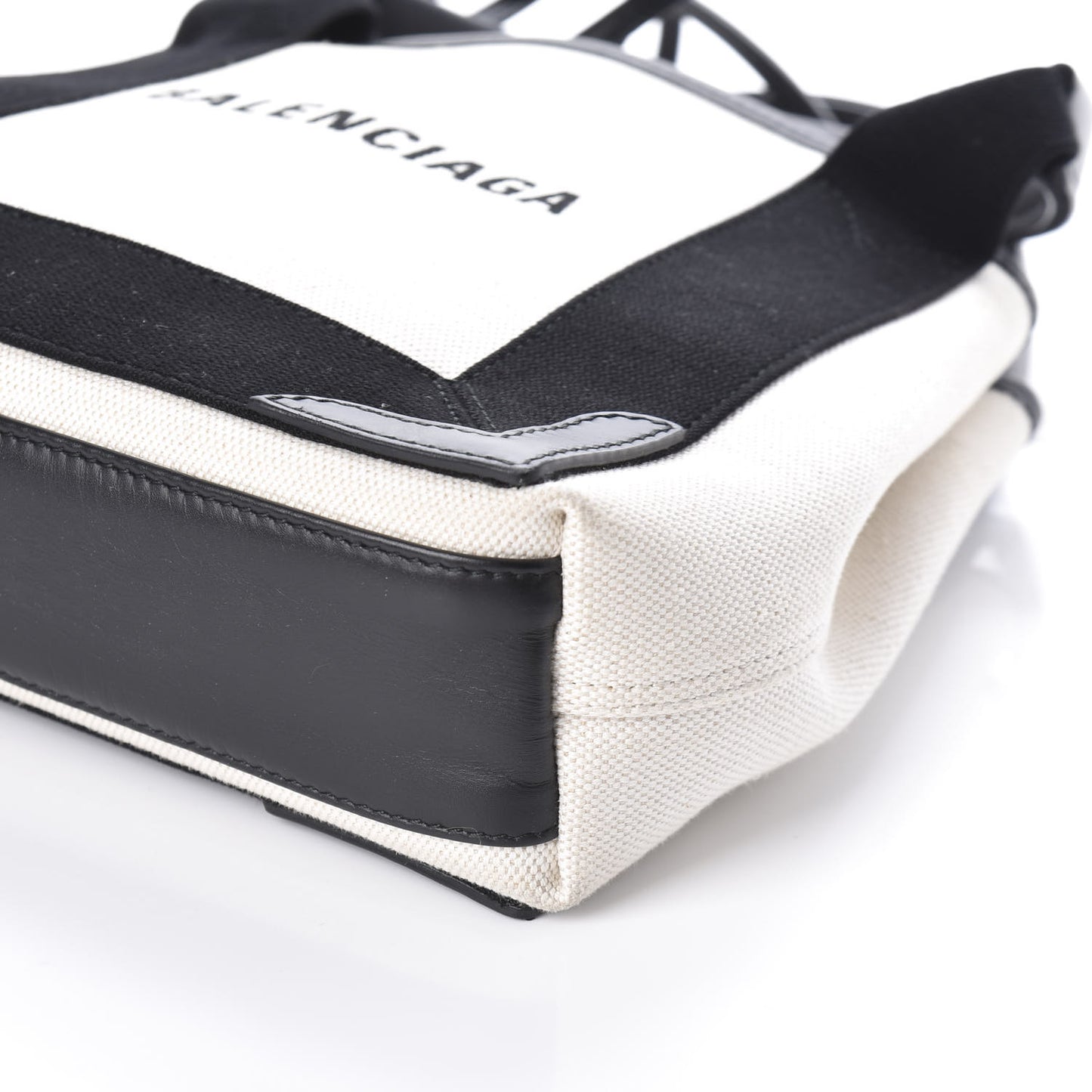 Cotton Canvas Calfskin Navy Cabas XS Natural Black