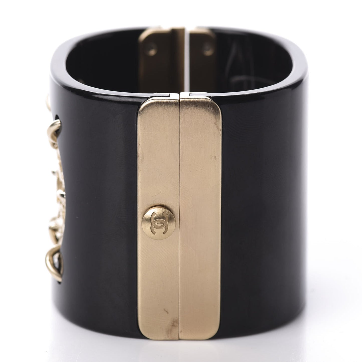 Resin Medallion CC Cuff Black Gold