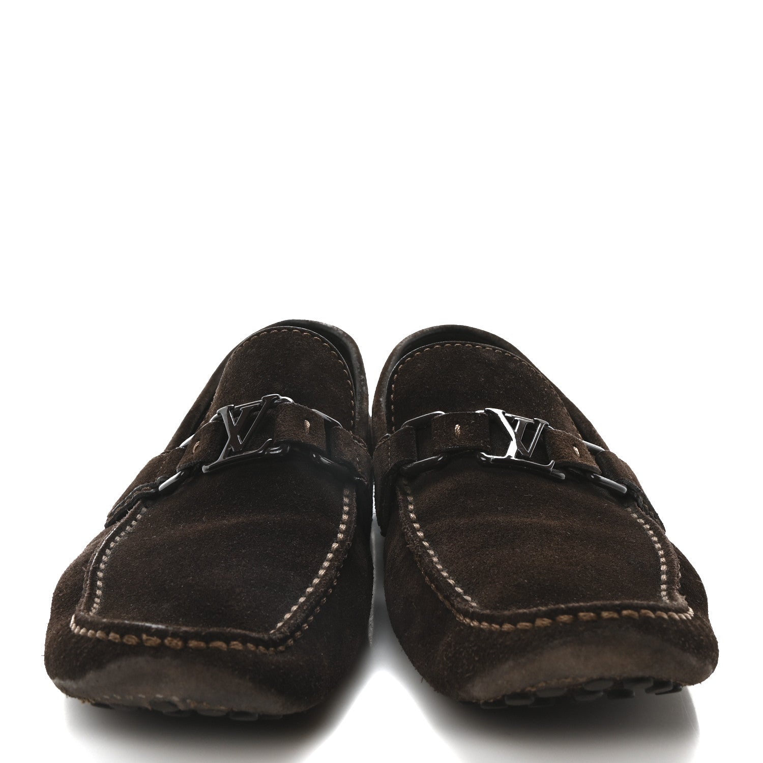 Louis Vuitton Mens Suede Monte Carlo Loafers 11 Brown 3 of 8