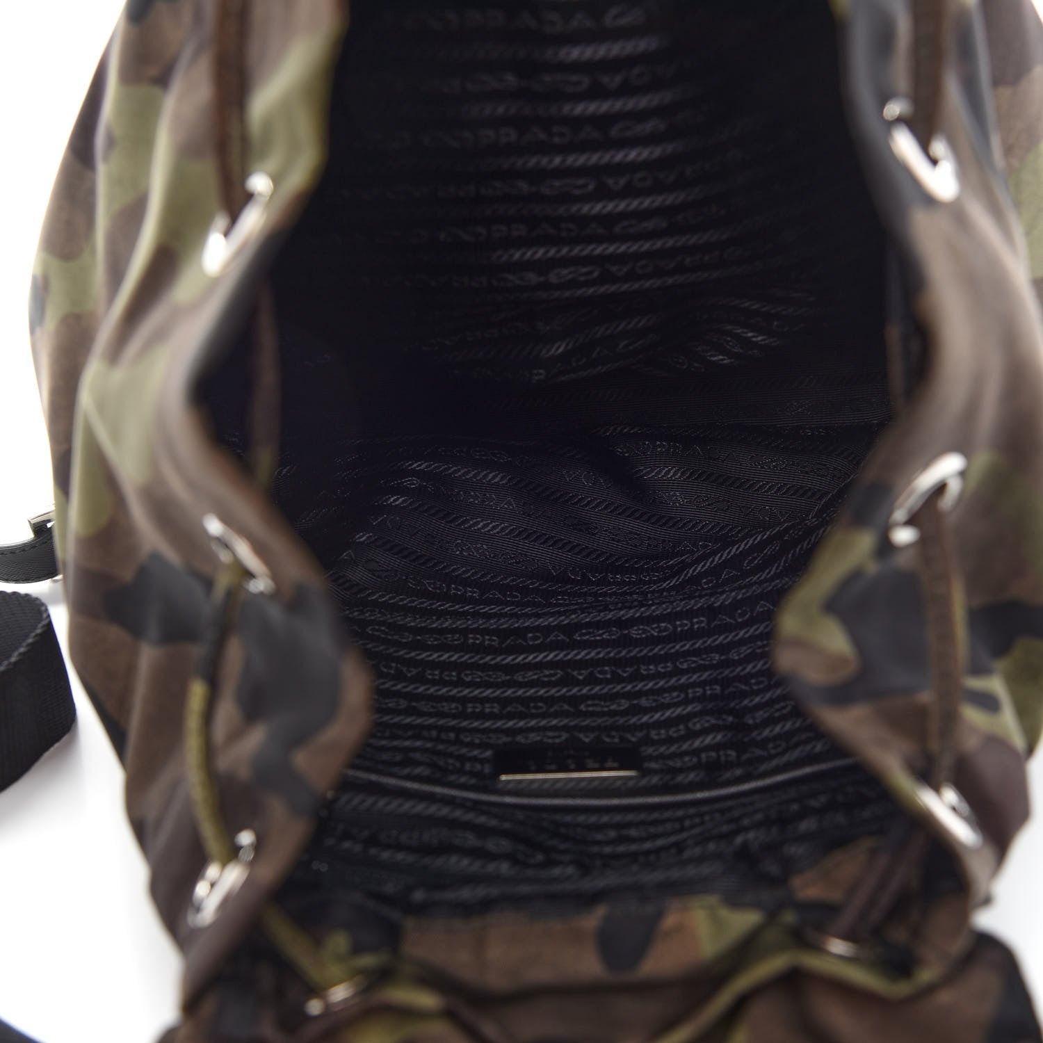 Prada Tessuto Nylon Camouflage Print Cinch Backpack Mimetico 5 of 8