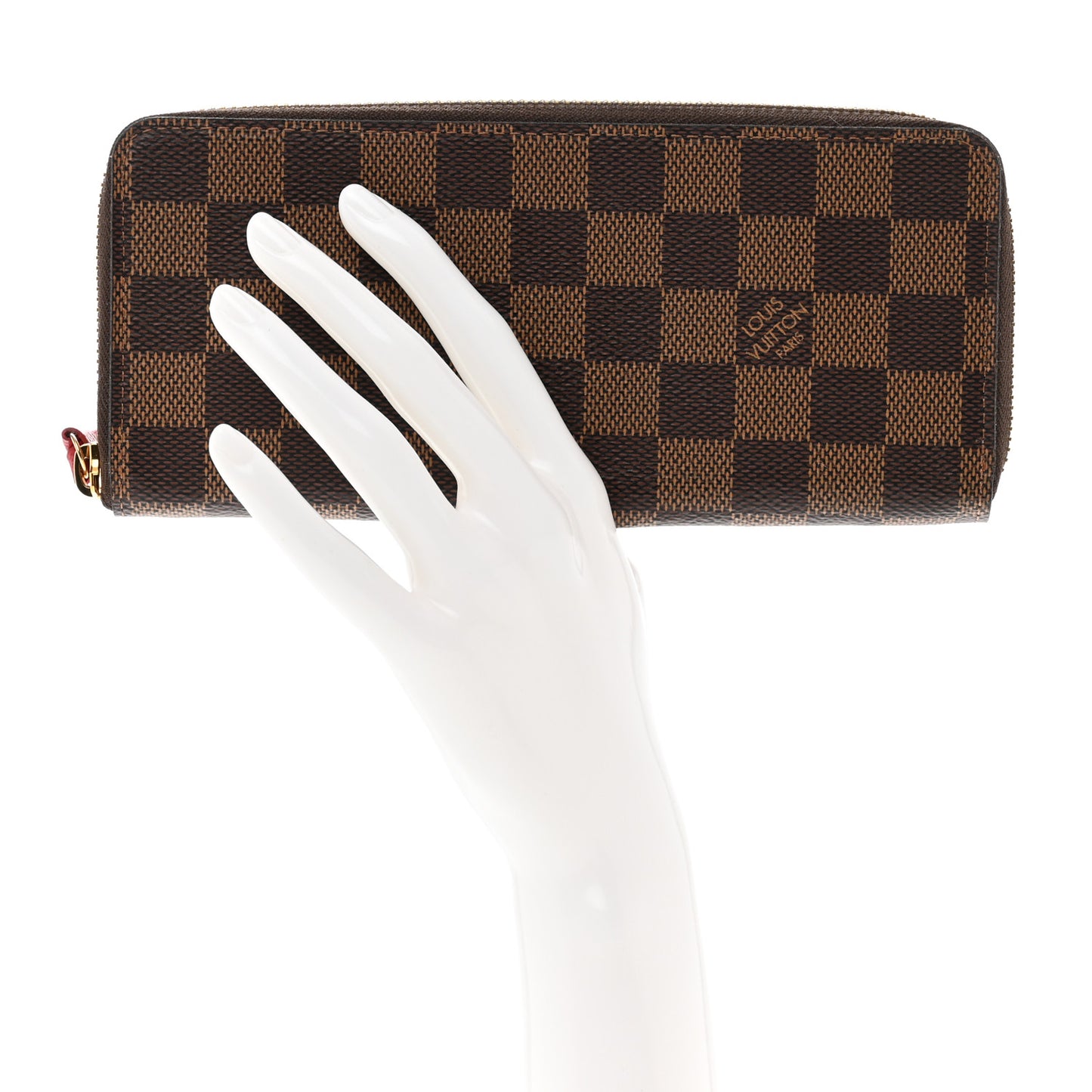 Damier Ebene Clemence Wallet Cherry
