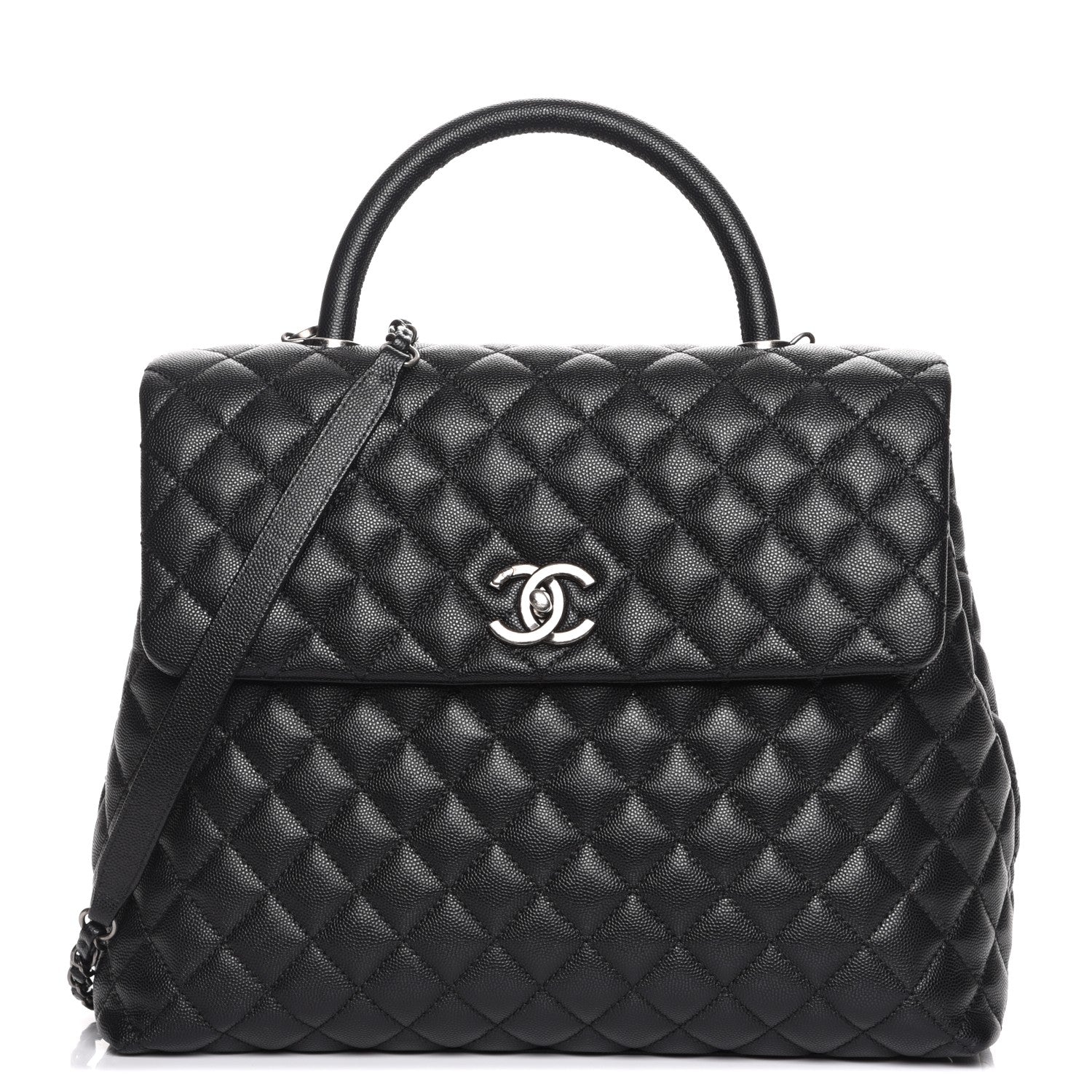 Chanel Caviar Quilted Large Coco Handle Flap Black 1 of 9