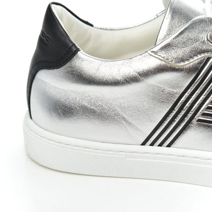 Hermes Metallic Calfskin Womens Avantage Sneakers 36.5 Gris Argente Black 17 of 22