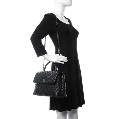 Chanel Caviar Quilted Medium Coco Handle Flap Black 2 of 8
