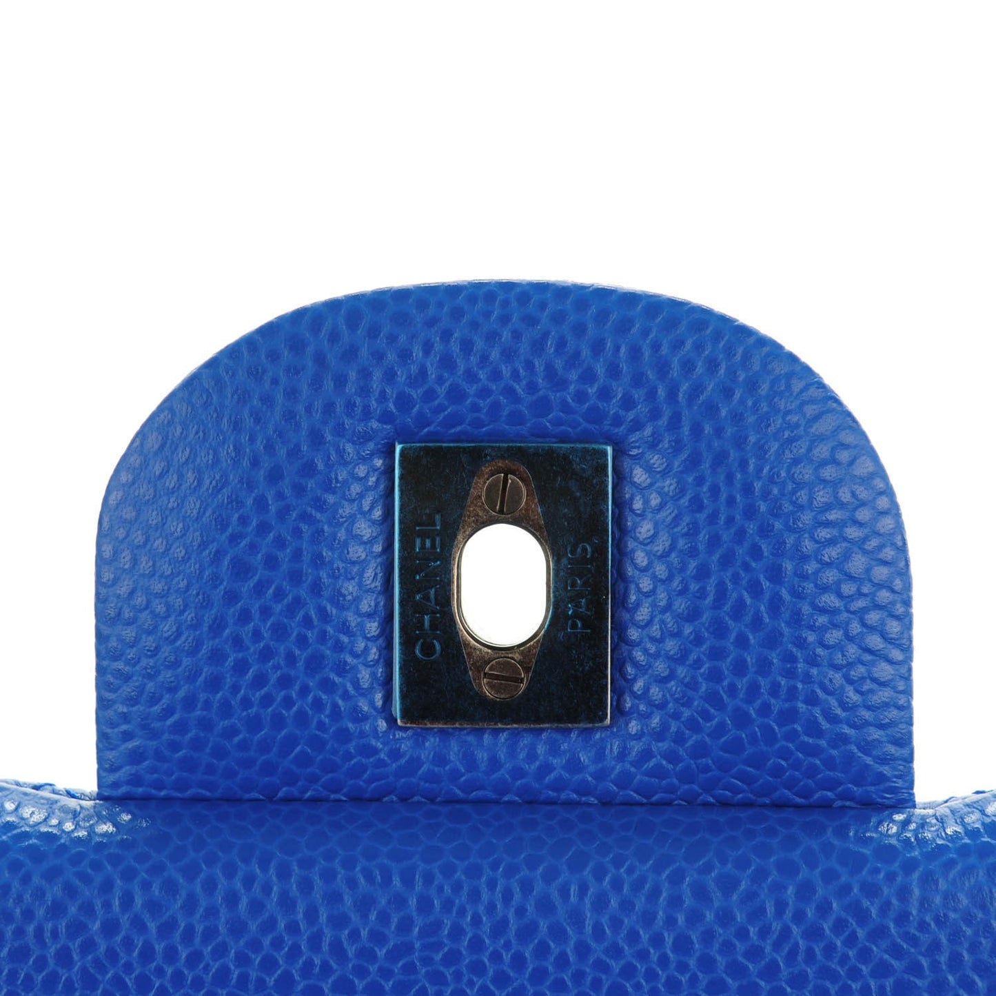 Caviar Quilted Jumbo Double Flap Blue