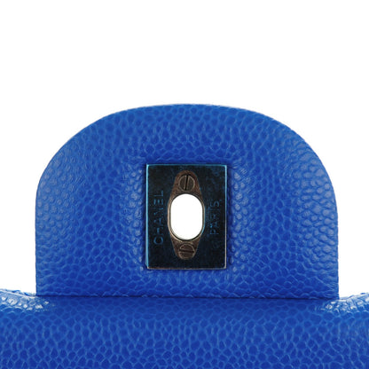 Chanel Caviar Quilted Jumbo Double Flap Blue 6 of 8