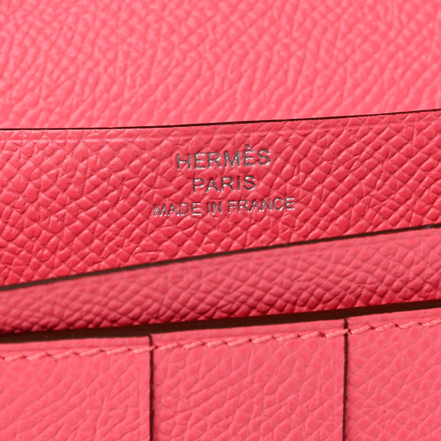 Hermes Epsom Bearn Gusset Wallet Rose Lipstick 6 of 7