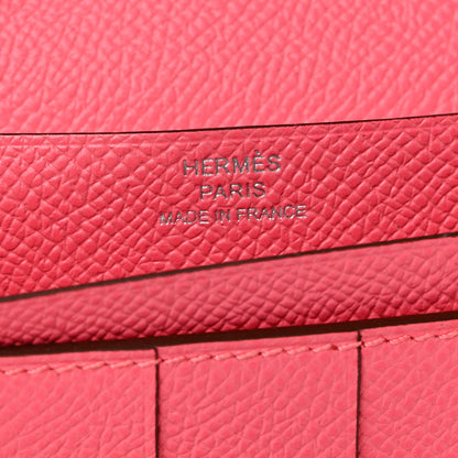 Hermes Epsom Bearn Gusset Wallet Rose Lipstick 6 of 7