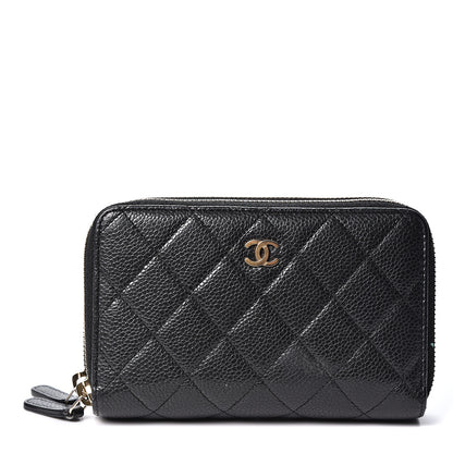Chanel Caviar Quilted Large Gusset Double Zip Around Wallet Black 1 of 9