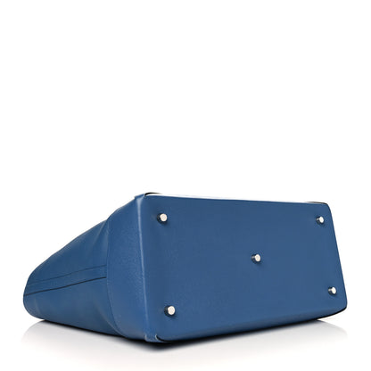 Hermes Evercolor Epsom Maxibox Cabas 30 Blue Agate 4 of 11
