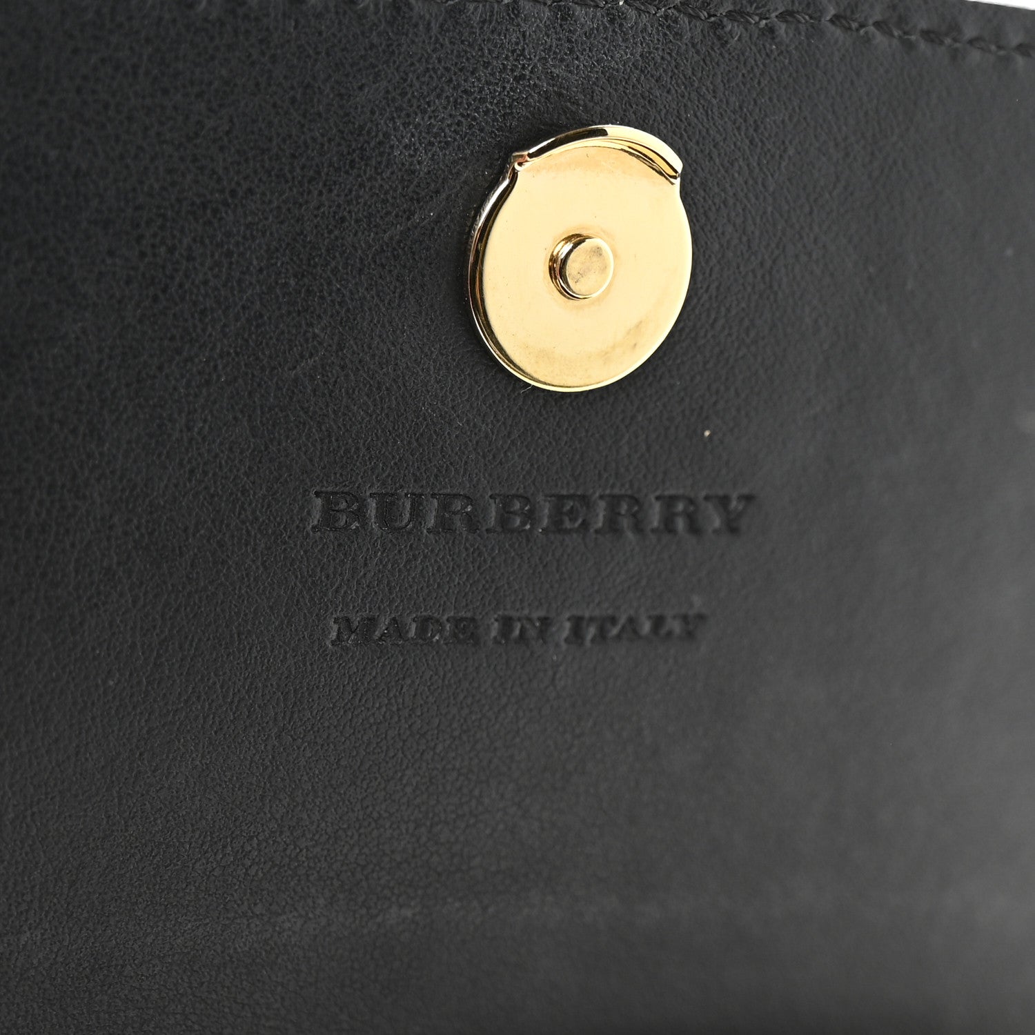 Burberry Grainy Calfskin House Check Henley Wallet On Chain Black 6 of 9
