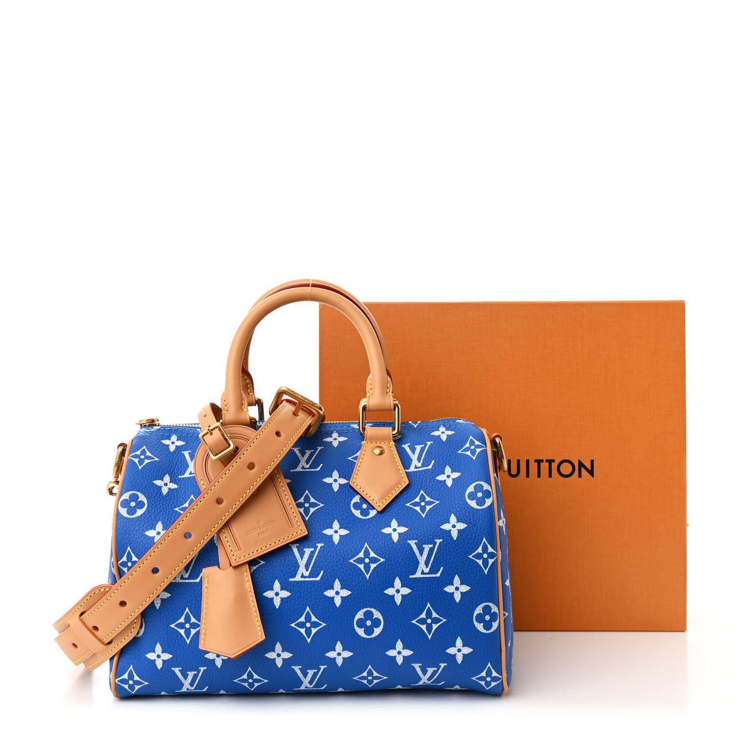 Calfskin Monogram Speedy P9 Bandouliere 25 Blue