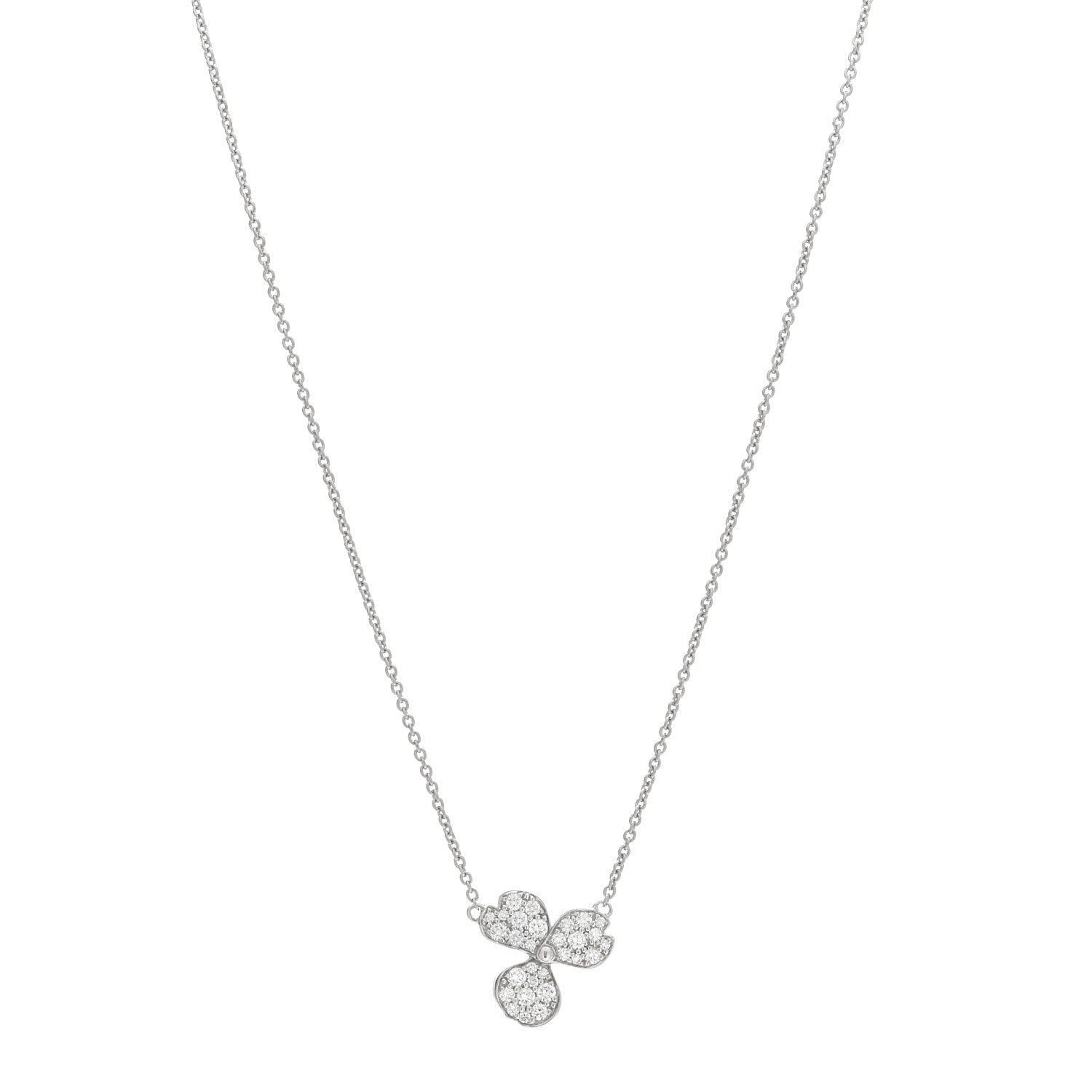 Tiffany Platinum Diamond Paper Flowers Pave Pendant Necklace 1 of 5