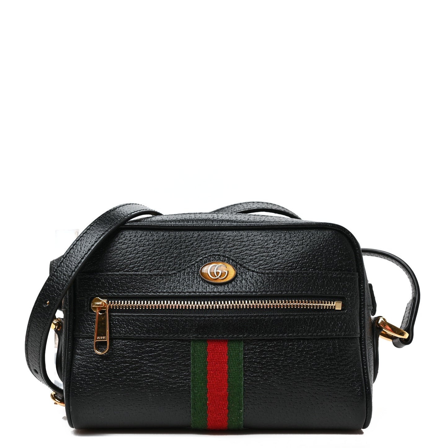 Calfskin Web Mini Ophidia Shoulder Bag Black