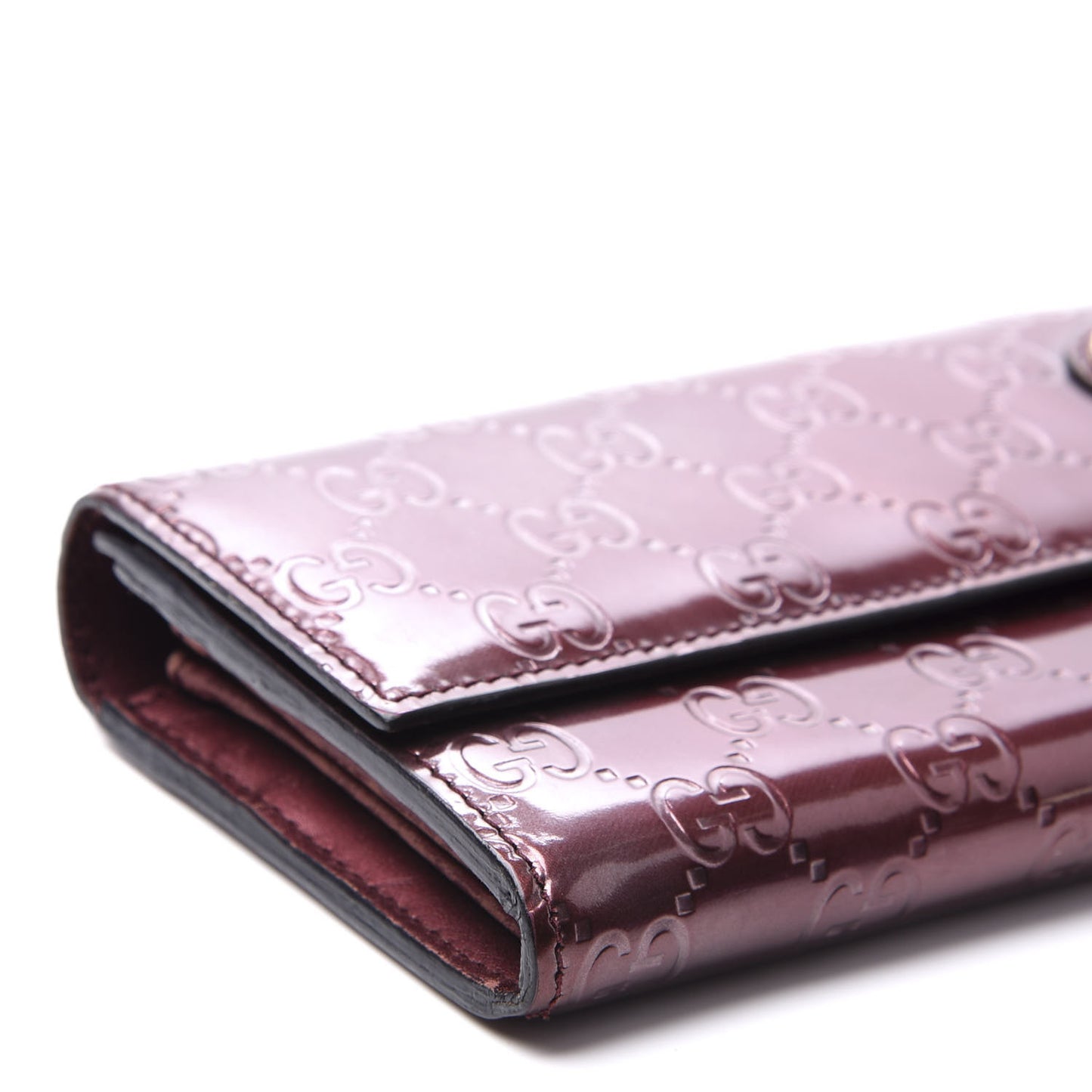 Shine Guccissima Lovely Heart Continental Wallet Scarlatto