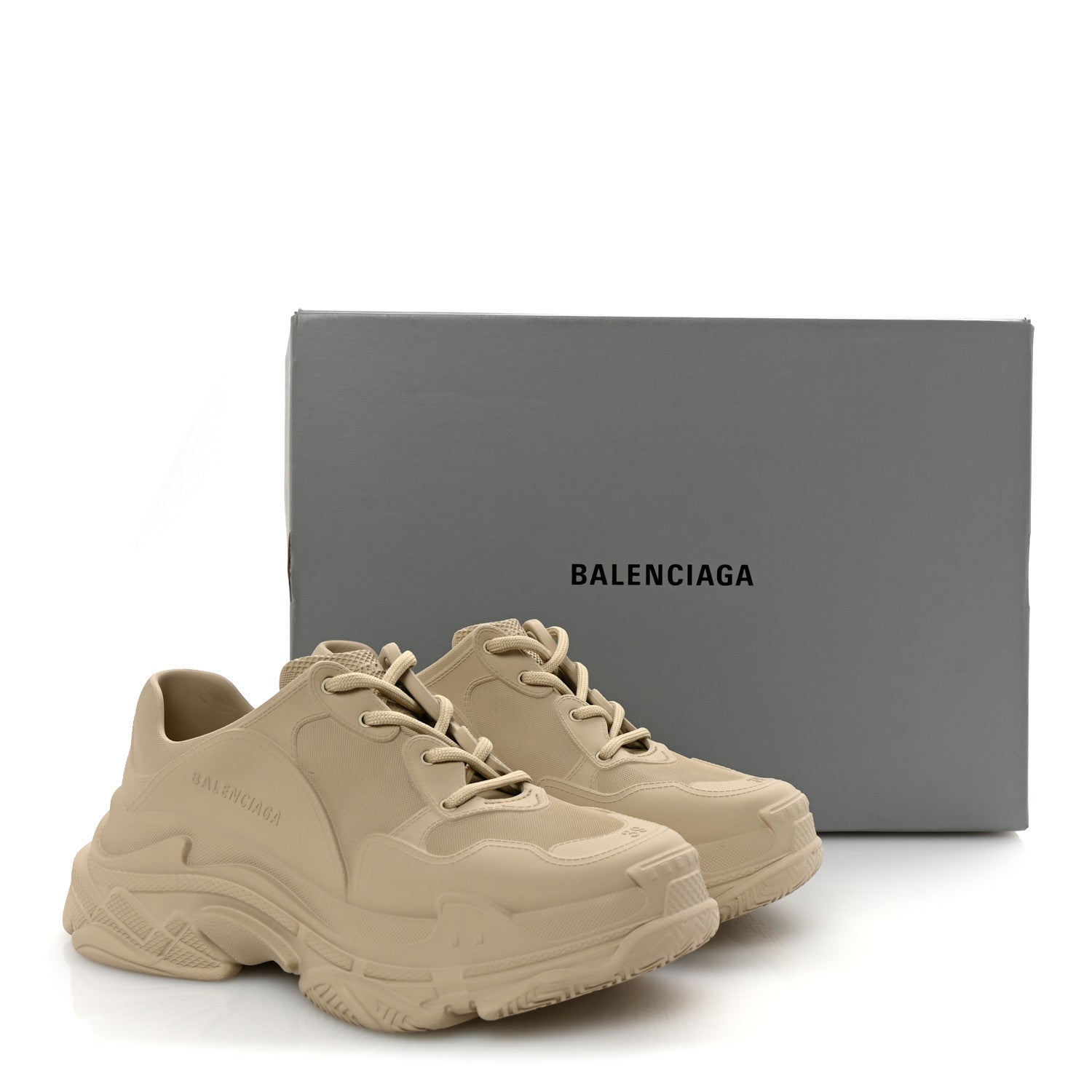 Balenciaga EVA Molded Womens Triple S Sneakers 39 Taupe 1738798
