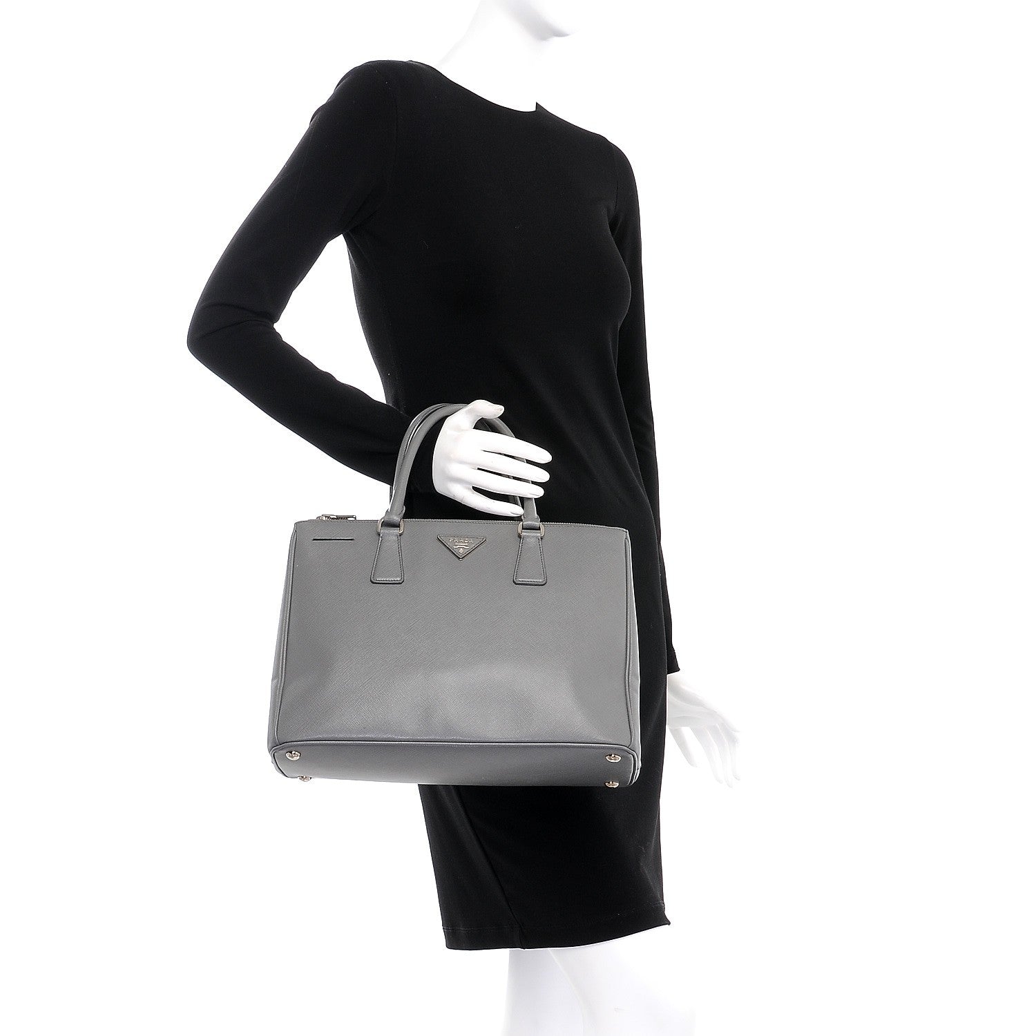 Prada Saffiano Medium Galleria Double Zip Tote Marmo 3 of 12