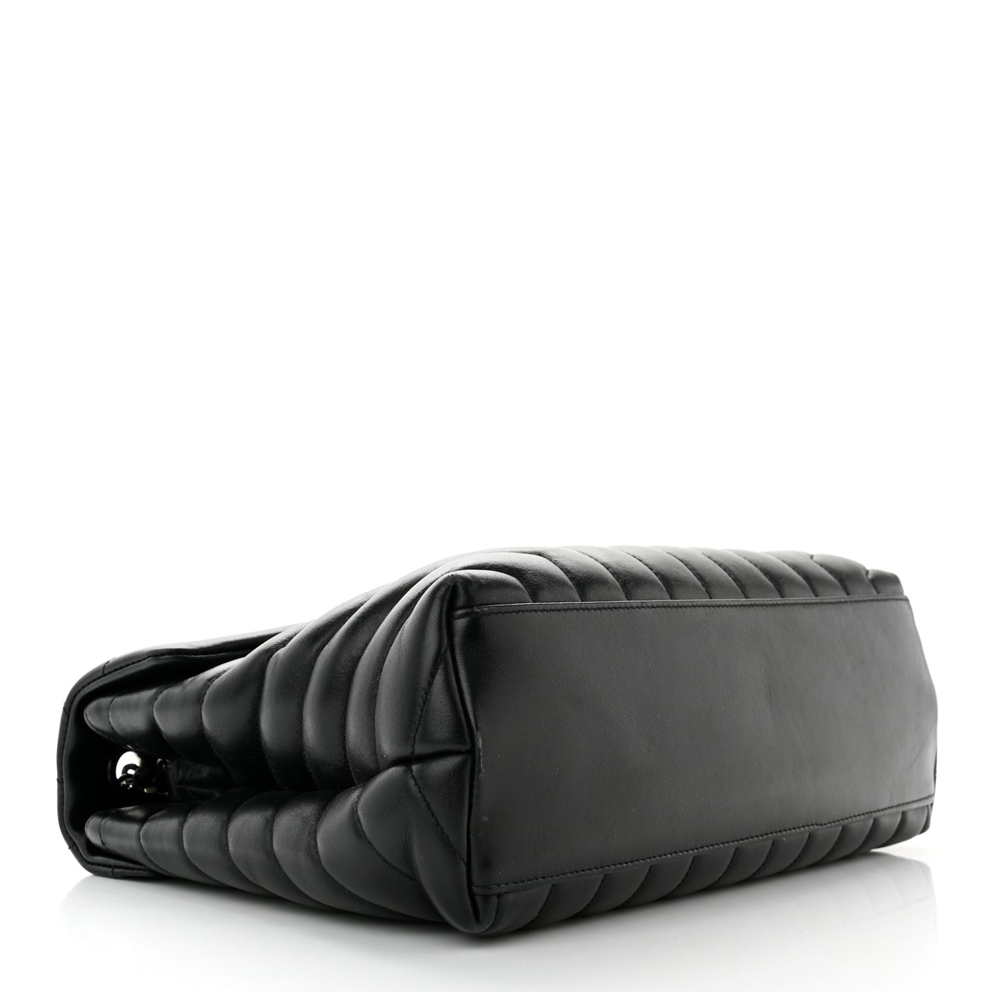 Calfskin Y Quilted Monogram Monochrome Medium Loulou Chain Satchel Black